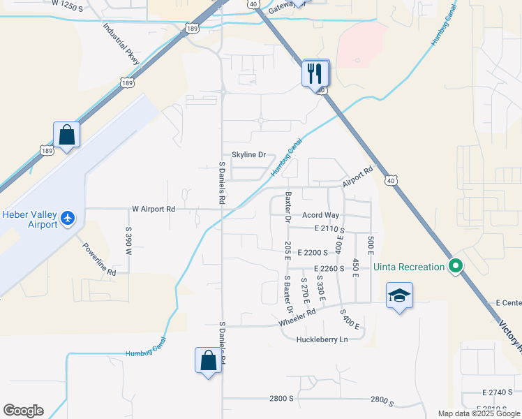 map of restaurants, bars, coffee shops, grocery stores, and more near 114 Mountain Valley Court in Heber City
