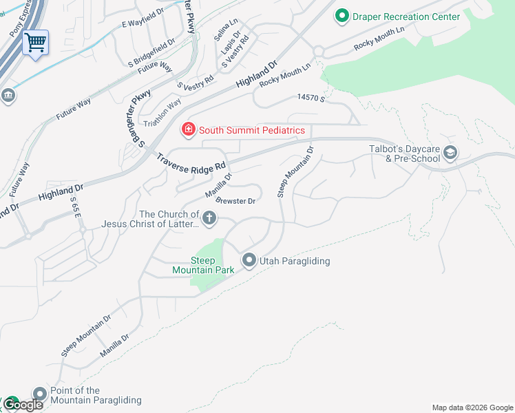 map of restaurants, bars, coffee shops, grocery stores, and more near 468 Brewster Dr in Draper