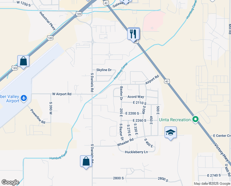 map of restaurants, bars, coffee shops, grocery stores, and more near 2029 South 150 East in Heber City