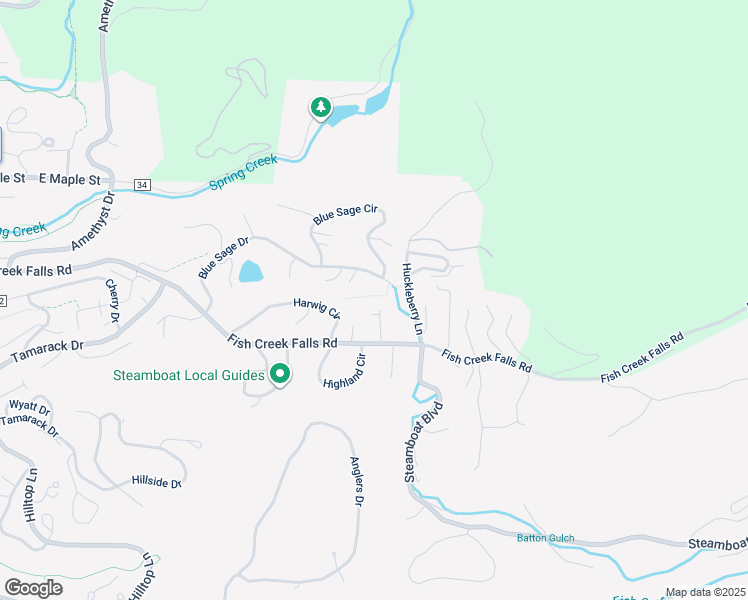 map of restaurants, bars, coffee shops, grocery stores, and more near 1504 Fish Creek Falls Road in Steamboat Springs