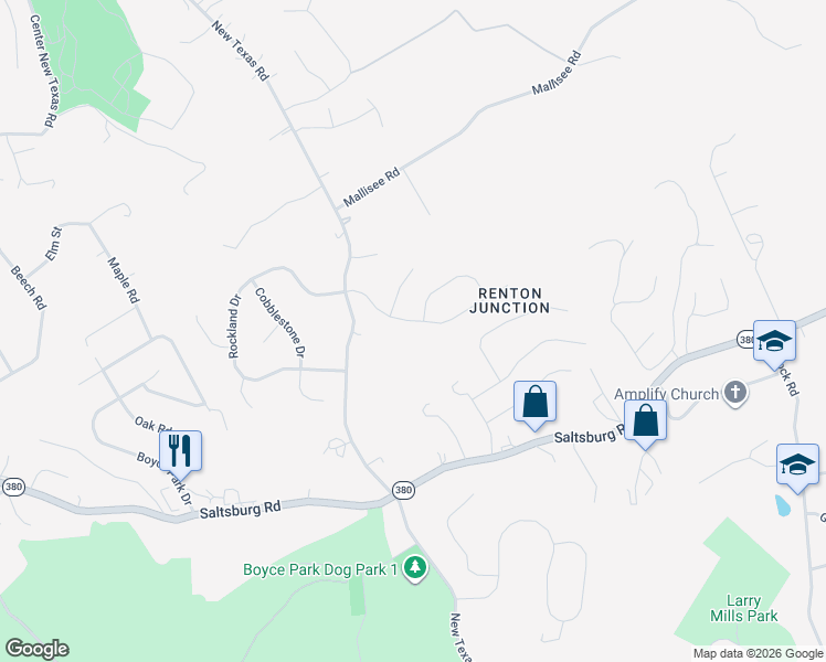 map of restaurants, bars, coffee shops, grocery stores, and more near 1729 Briarwood Lane in Pittsburgh