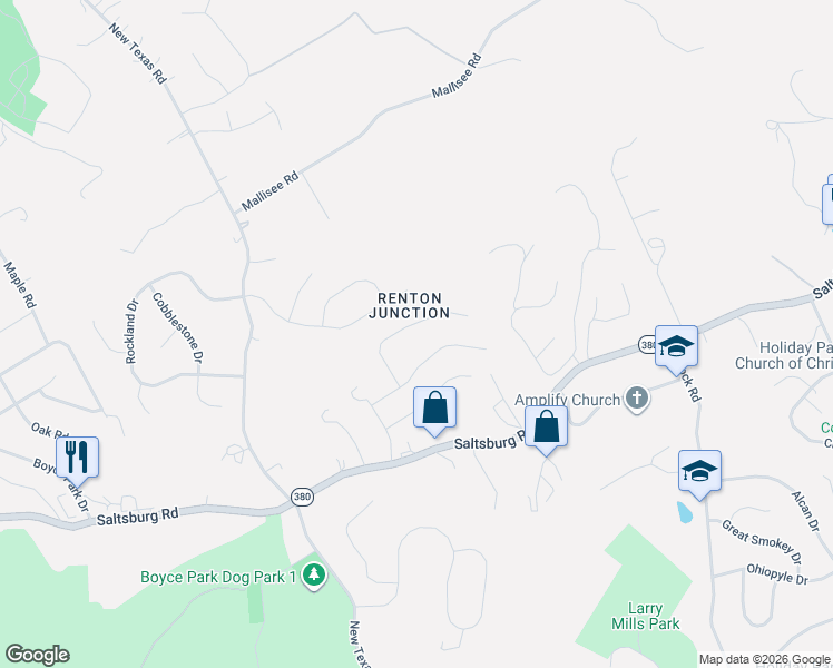 map of restaurants, bars, coffee shops, grocery stores, and more near 259 Red Oak Drive in Pittsburgh