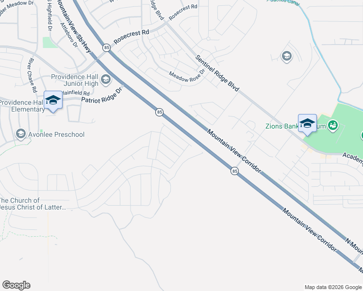map of restaurants, bars, coffee shops, grocery stores, and more near 4294 W Nash Ln in Herriman