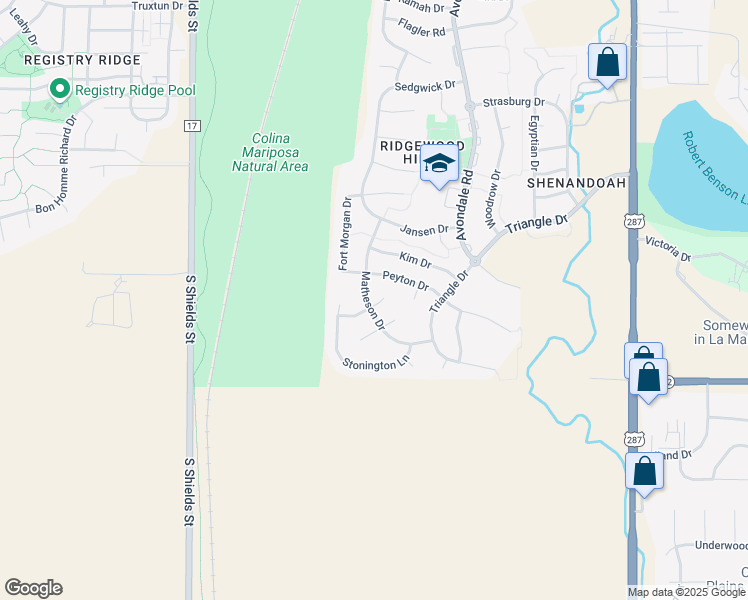 map of restaurants, bars, coffee shops, grocery stores, and more near 7344 Matheson Drive in Fort Collins