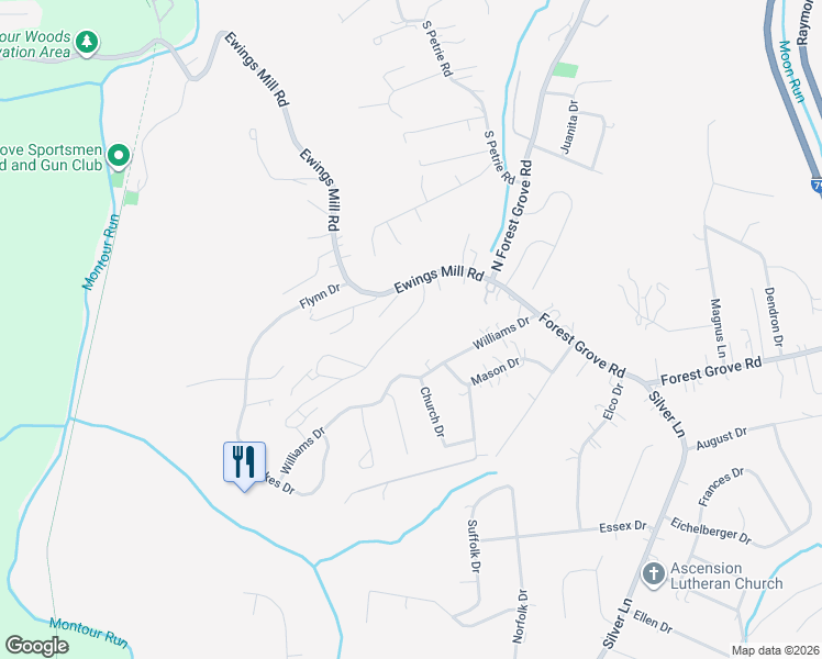 map of restaurants, bars, coffee shops, grocery stores, and more near 2903 Leona Lane in Coraopolis