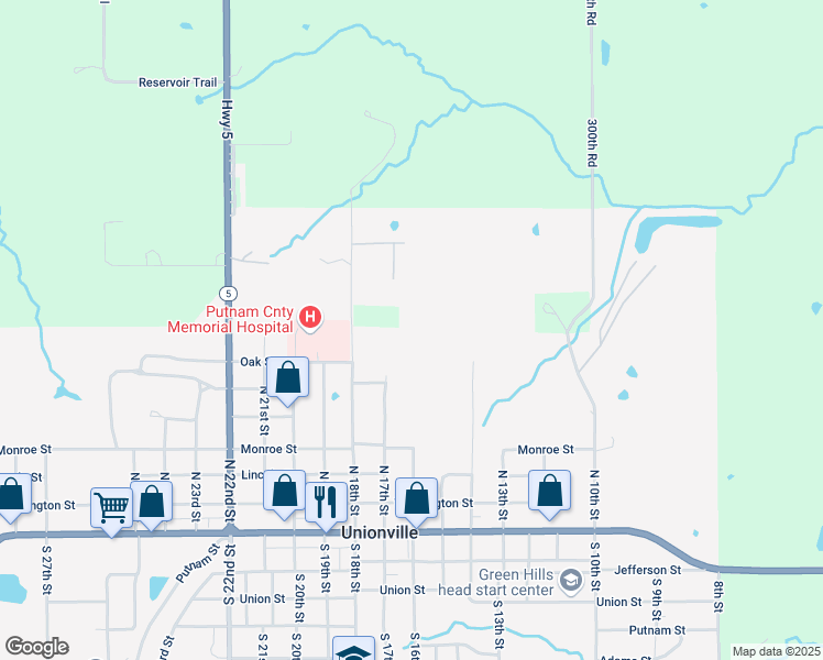 map of restaurants, bars, coffee shops, grocery stores, and more near 320 North 16th Street in Unionville