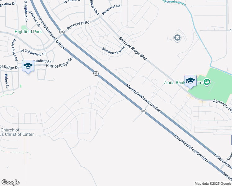 map of restaurants, bars, coffee shops, grocery stores, and more near 4274 West Hemsley Lane in Herriman