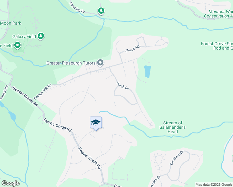 map of restaurants, bars, coffee shops, grocery stores, and more near 220 Burch Drive in Coraopolis