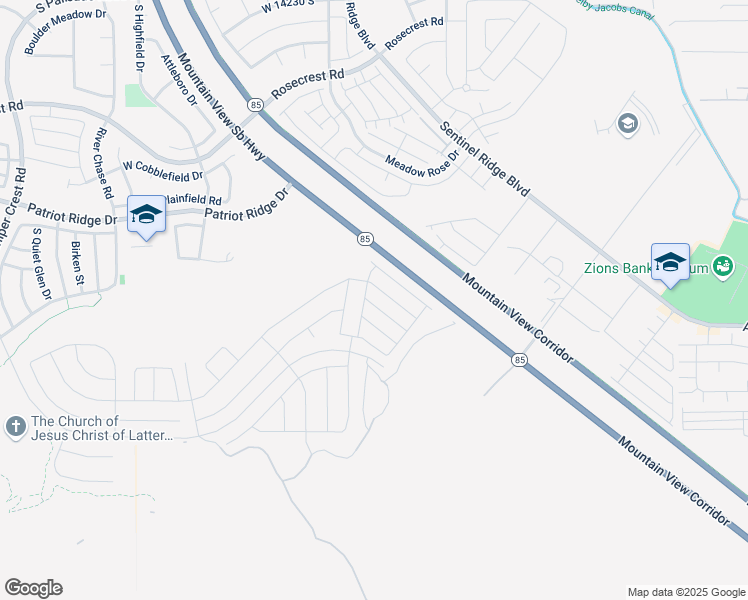 map of restaurants, bars, coffee shops, grocery stores, and more near 4358 West Burwell Lane in Herriman