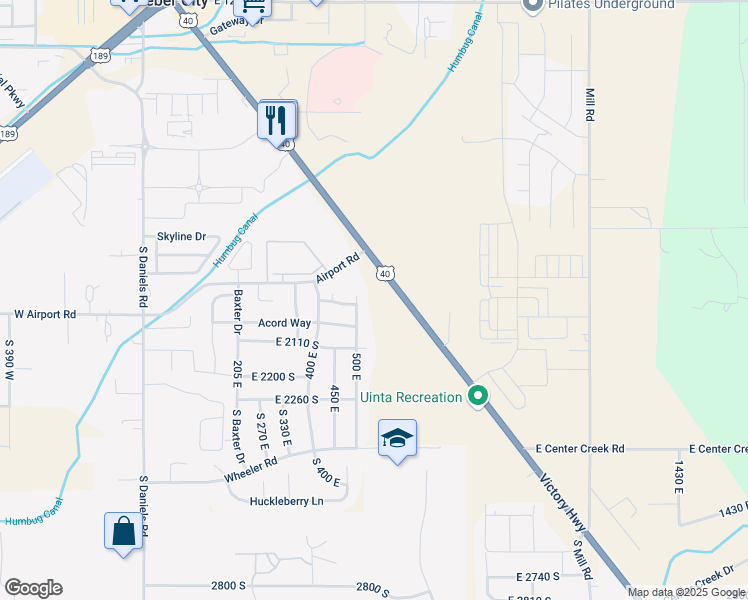 map of restaurants, bars, coffee shops, grocery stores, and more near 1922 U.S. Highway 40 in Heber City