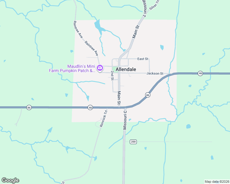 map of restaurants, bars, coffee shops, grocery stores, and more near 2nd St in Grant City