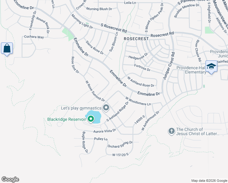 map of restaurants, bars, coffee shops, grocery stores, and more near 14723 South Evening Side Drive in Herriman