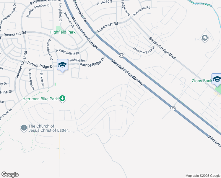 map of restaurants, bars, coffee shops, grocery stores, and more near 4474 West Thorley Drive in Herriman