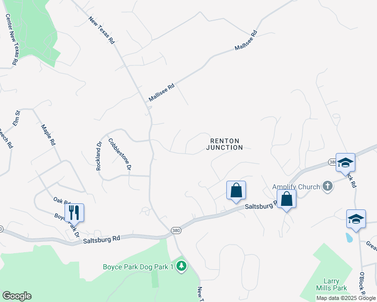 map of restaurants, bars, coffee shops, grocery stores, and more near 1738 Briarwood Lane in Pittsburgh