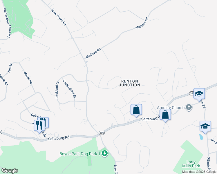 map of restaurants, bars, coffee shops, grocery stores, and more near 1738 Briarwood Lane in Pittsburgh