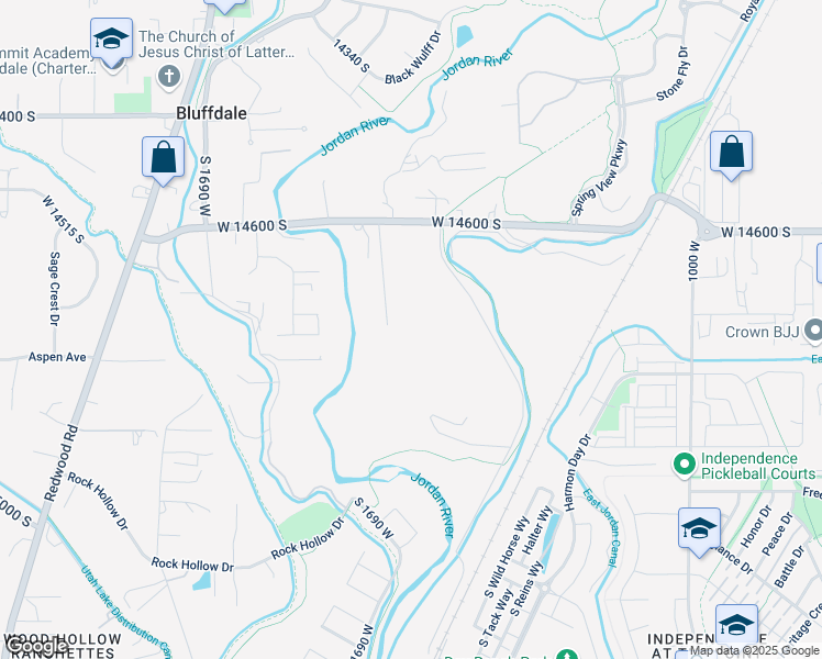 map of restaurants, bars, coffee shops, grocery stores, and more near 14800 1300 West in Bluffdale