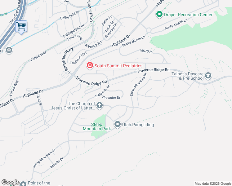 map of restaurants, bars, coffee shops, grocery stores, and more near 442 Brew Road in Draper