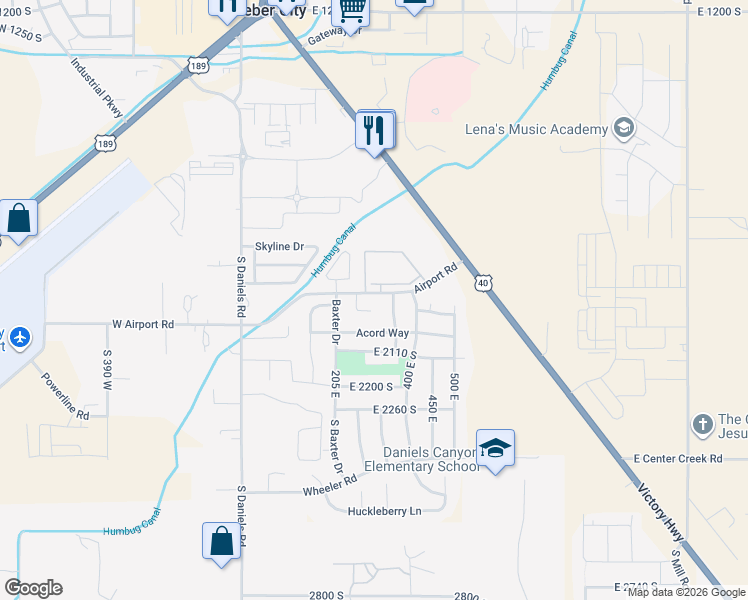 map of restaurants, bars, coffee shops, grocery stores, and more near 1 Wing Pointe in Heber City
