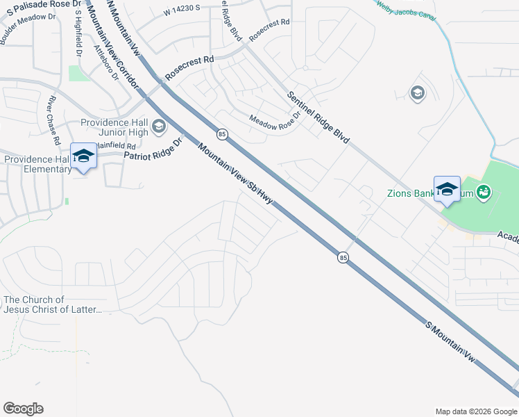 map of restaurants, bars, coffee shops, grocery stores, and more near 4314 West Hemsley Lane in Herriman