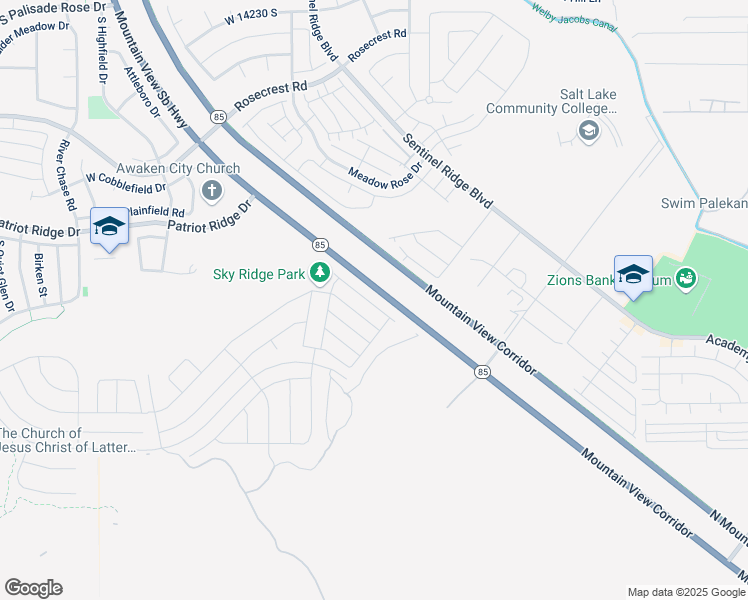 map of restaurants, bars, coffee shops, grocery stores, and more near 4314 West Hemsley Lane in Herriman