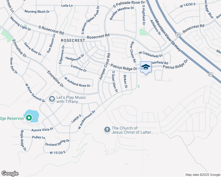 map of restaurants, bars, coffee shops, grocery stores, and more near 14743 Tangle Hill Road in Herriman
