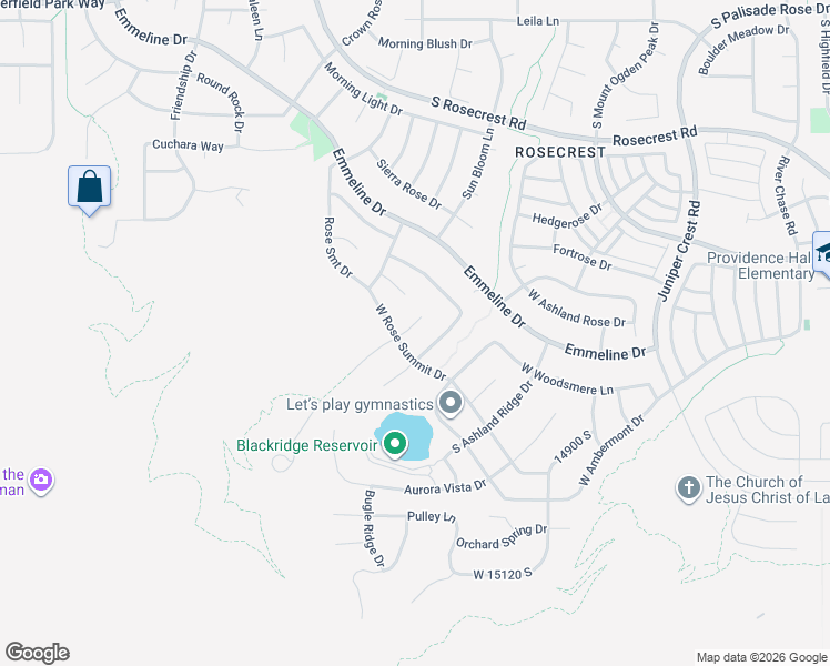 map of restaurants, bars, coffee shops, grocery stores, and more near 14733 South Cedar Knoll Circle in Herriman