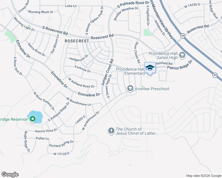 map of restaurants, bars, coffee shops, grocery stores, and more near 14743 Tangle Hill Road in Herriman