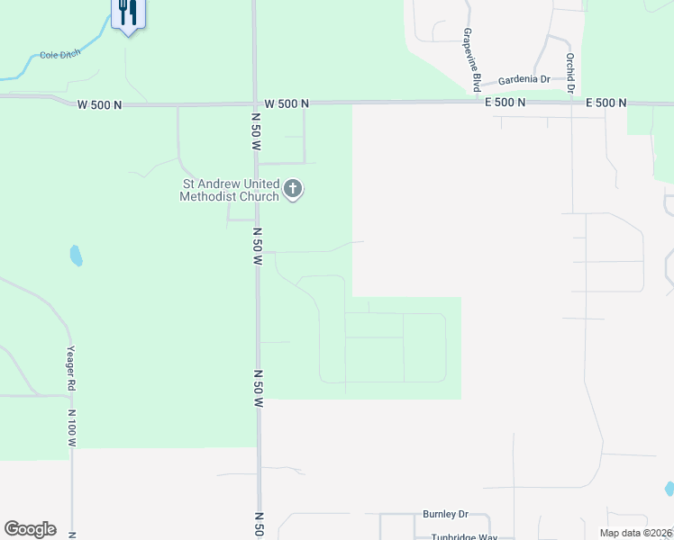 map of restaurants, bars, coffee shops, grocery stores, and more near 306 West Big Pine Drive in West Lafayette