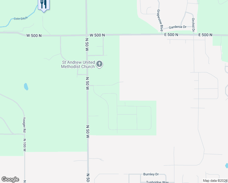 map of restaurants, bars, coffee shops, grocery stores, and more near 306 West Big Pine Drive in West Lafayette
