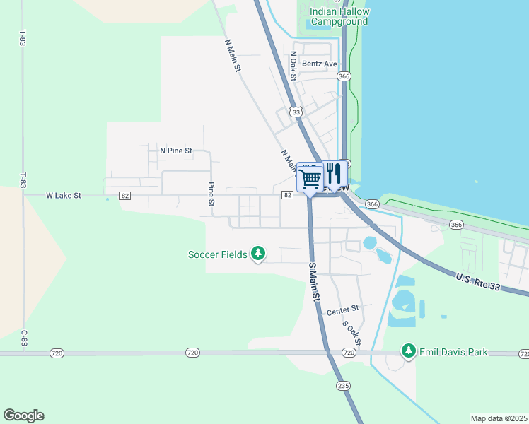 map of restaurants, bars, coffee shops, grocery stores, and more near 145 Church Street in Lakeview
