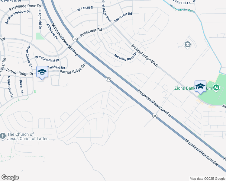 map of restaurants, bars, coffee shops, grocery stores, and more near 4361 West Hemsley Lane in Herriman
