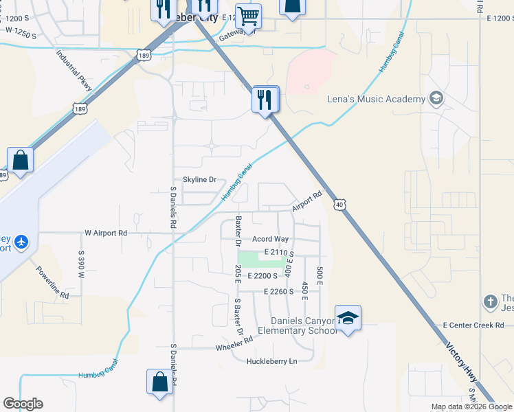 map of restaurants, bars, coffee shops, grocery stores, and more near 1 Wing Pointe in Heber City