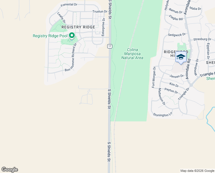 map of restaurants, bars, coffee shops, grocery stores, and more near 7315 South Shields Street in Fort Collins
