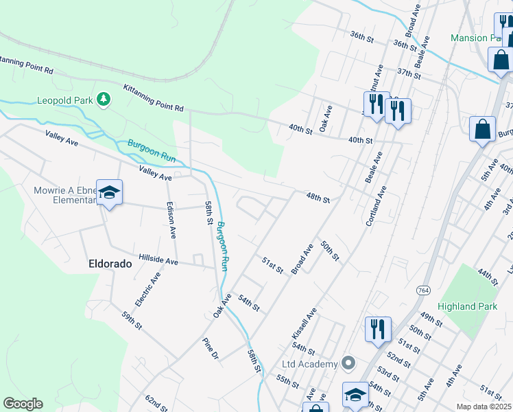 map of restaurants, bars, coffee shops, grocery stores, and more near 66 Horseshoe Drive in Altoona