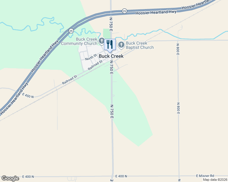 map of restaurants, bars, coffee shops, grocery stores, and more near 4732-4748 North 750 East in Lafayette