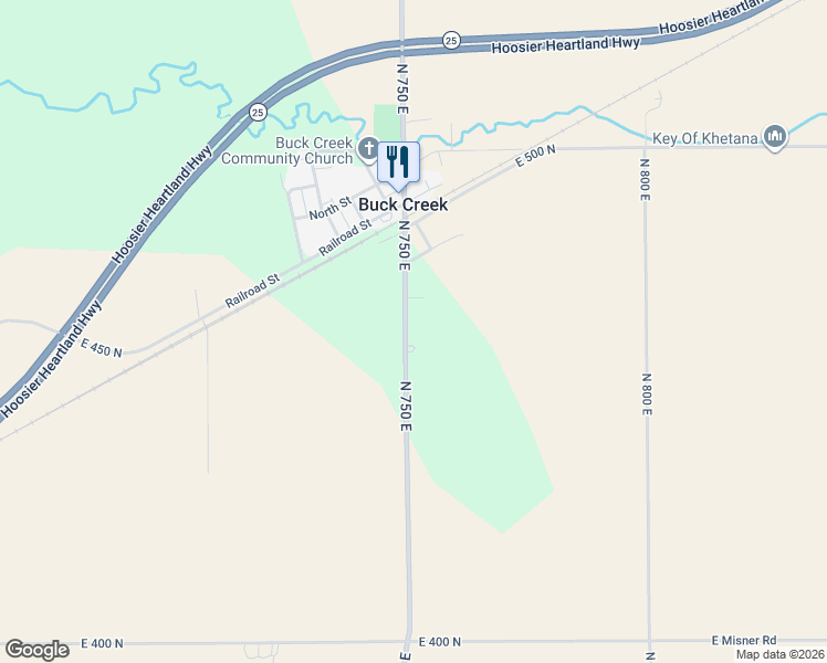 map of restaurants, bars, coffee shops, grocery stores, and more near 4732-4748 North 750 East in Lafayette