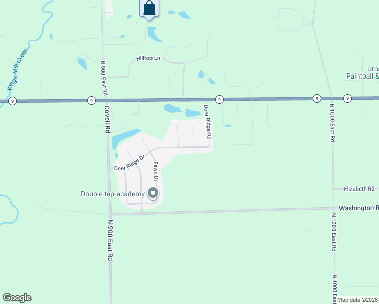 map of restaurants, bars, coffee shops, grocery stores, and more near 22 RR 21 in Bloomington