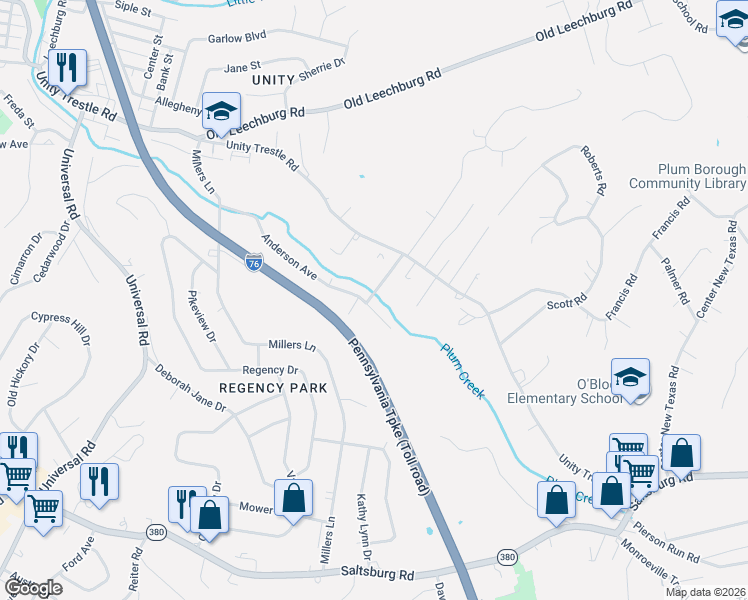 map of restaurants, bars, coffee shops, grocery stores, and more near 709 Anderson Avenue in Pittsburgh