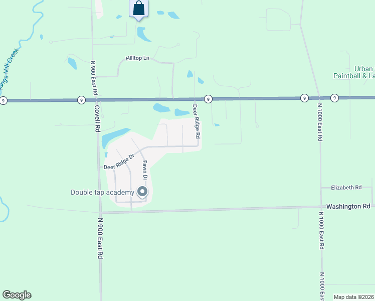 map of restaurants, bars, coffee shops, grocery stores, and more near 22 RR 21 in Bloomington