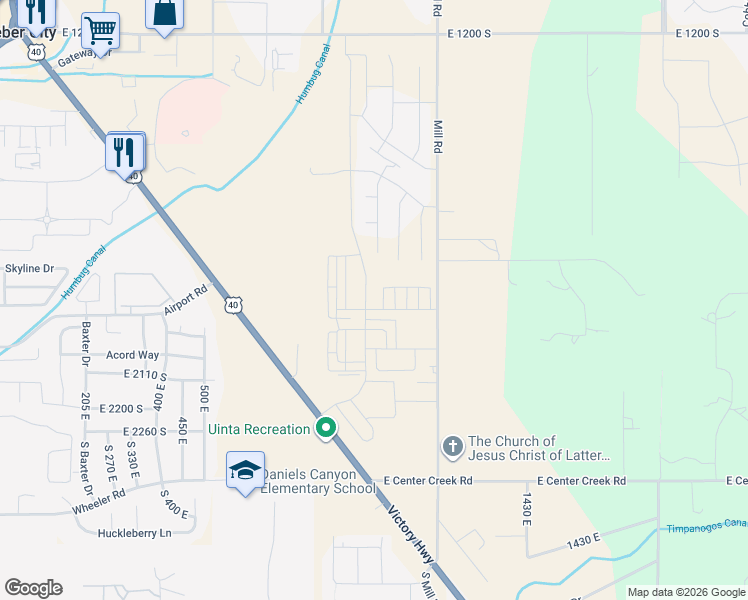 map of restaurants, bars, coffee shops, grocery stores, and more near 1901 South Sawmill Boulevard in Daniel