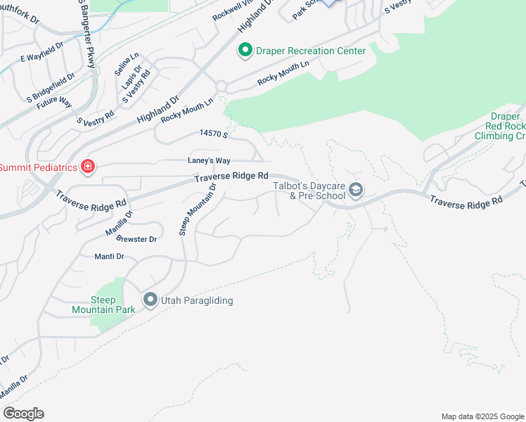 map of restaurants, bars, coffee shops, grocery stores, and more near 14701 Nestled Cove in Draper