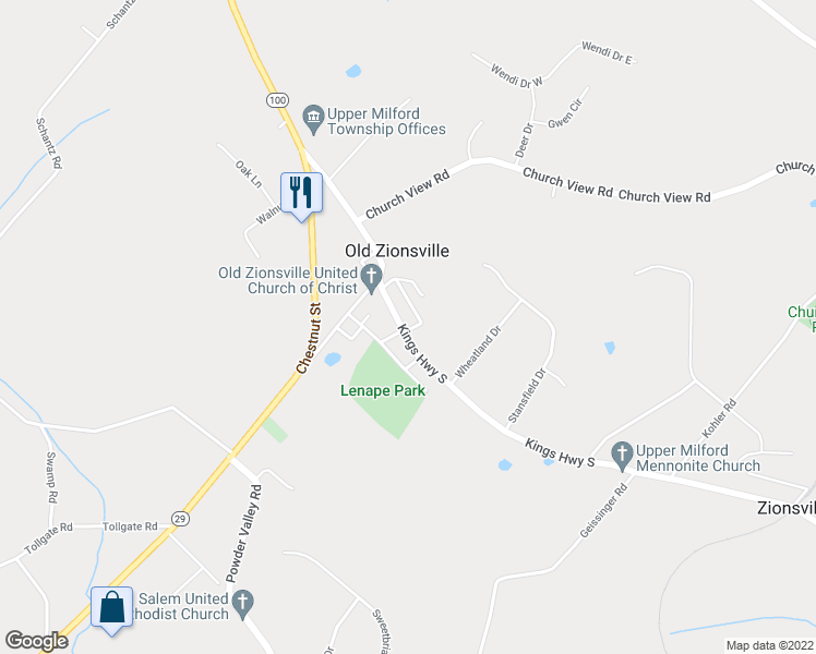 map of restaurants, bars, coffee shops, grocery stores, and more near 6063 Kings Highway South in Zionsville
