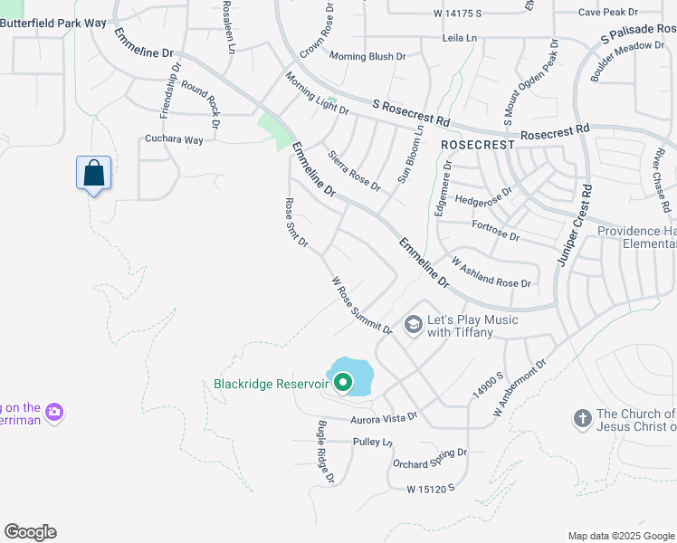 map of restaurants, bars, coffee shops, grocery stores, and more near 5482 West Rose Summit Drive in Herriman