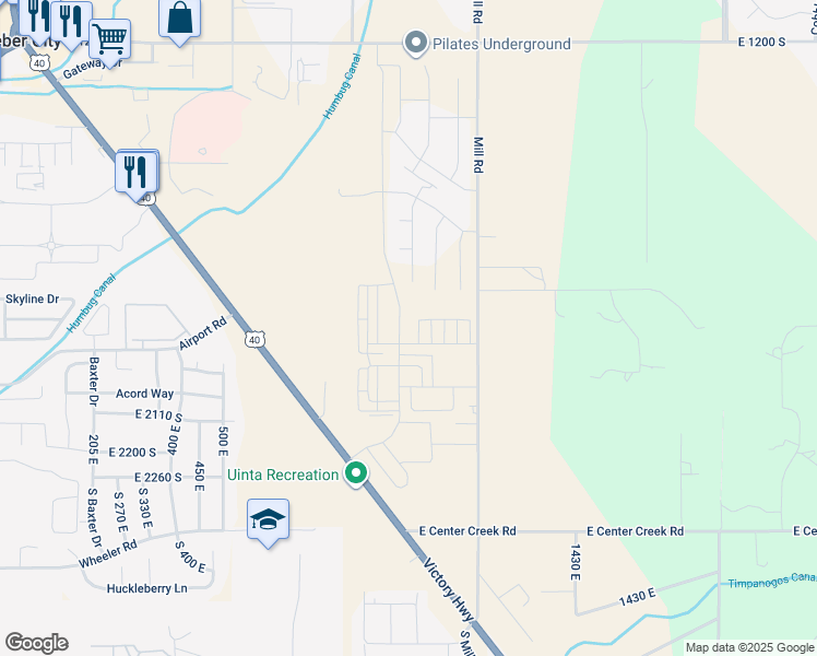 map of restaurants, bars, coffee shops, grocery stores, and more near 1891 Sawmill Boulevard East in Daniel