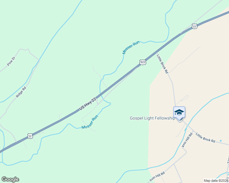 map of restaurants, bars, coffee shops, grocery stores, and more near 76-82 Old Bridge Road in McVeytown