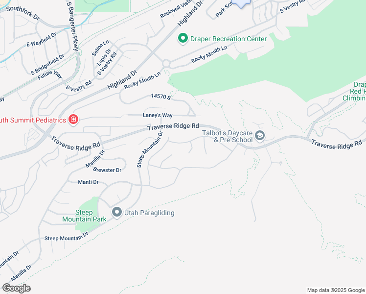 map of restaurants, bars, coffee shops, grocery stores, and more near 14663 Pristine Road in Draper