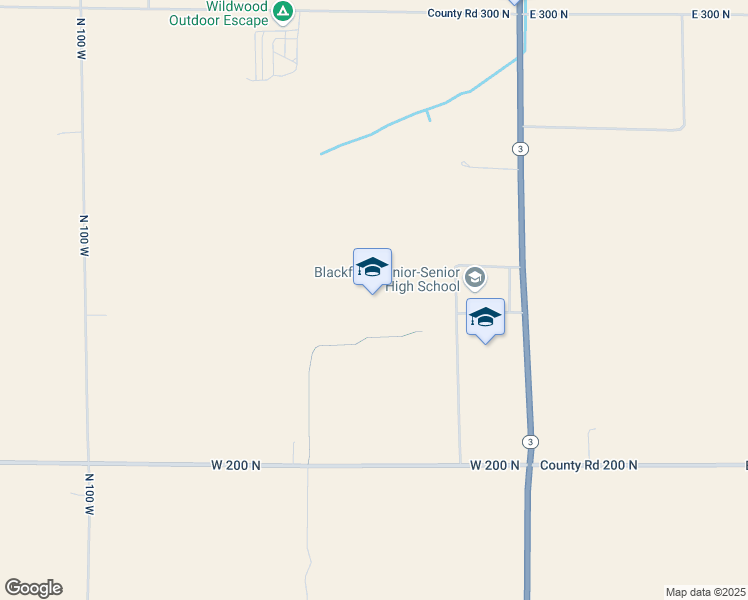 map of restaurants, bars, coffee shops, grocery stores, and more near 2392 Indiana 3 in Hartford City