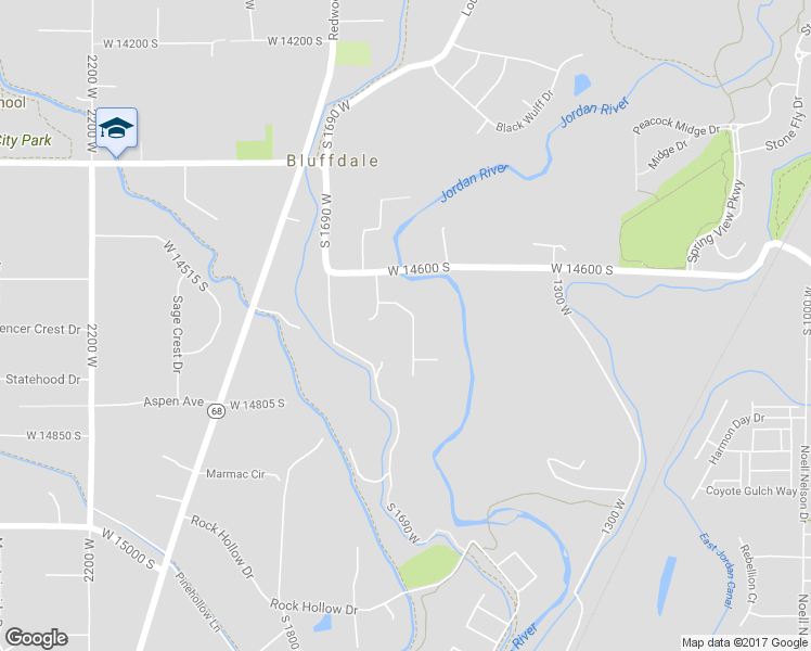 map of restaurants, bars, coffee shops, grocery stores, and more near 14686 River Willow Drive in Riverton
