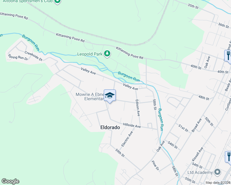 map of restaurants, bars, coffee shops, grocery stores, and more near 901-919 Novack Road in Altoona