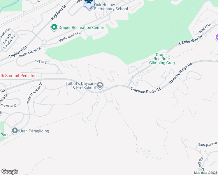 map of restaurants, bars, coffee shops, grocery stores, and more near 947 Traverse Ridge Road in Draper